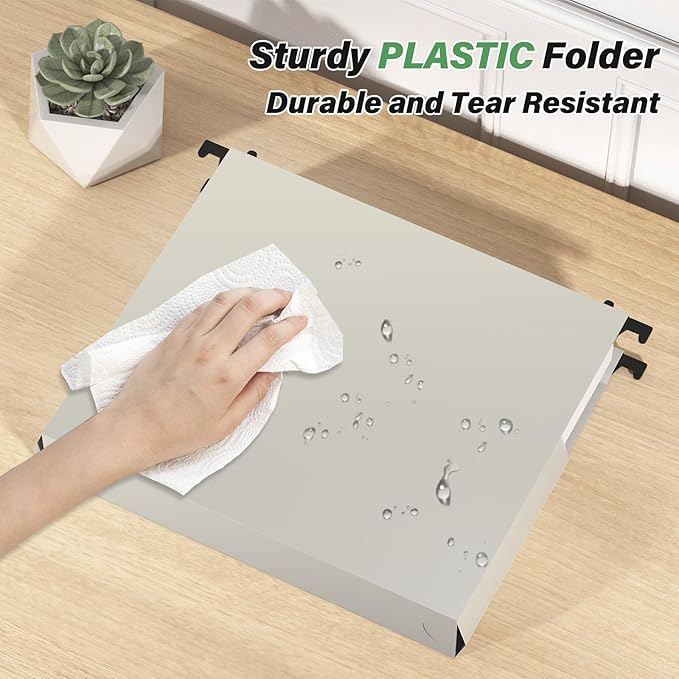 Ansook Hanging File Folders Letter Size, 12 Pack Extra Capacity File Folders - Image 3
