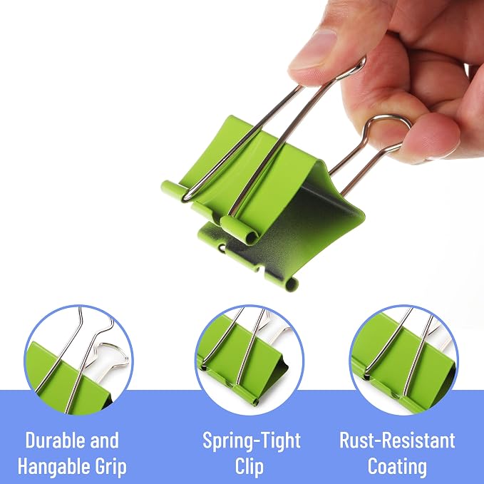 Mr. Pen- Metal Binder Clips, 2 Inches, Extra Large Size | Colored Binder Paper - Image 4