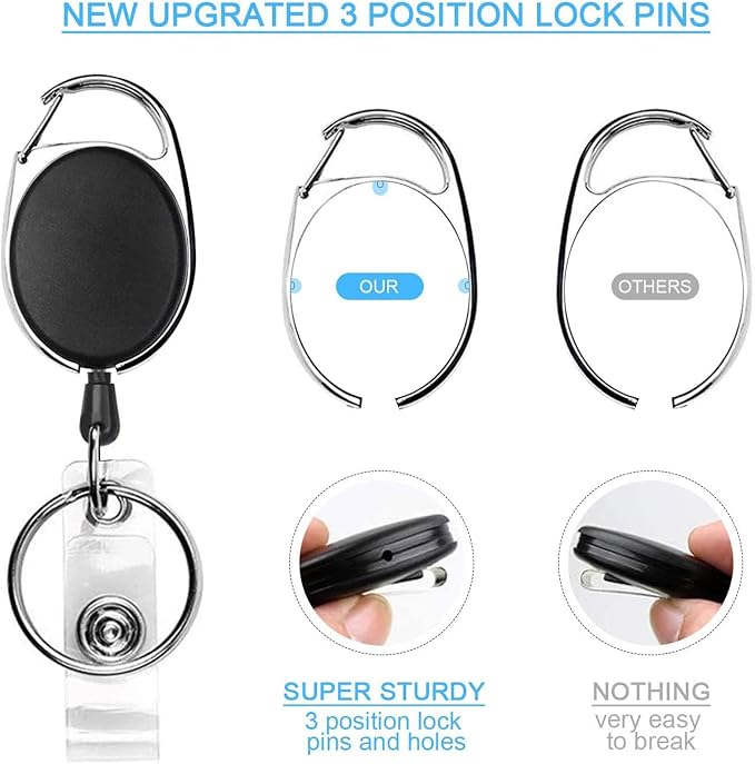 Teskyer Badge Reel, 10 Pack Retractable Badge Holders - Image 3