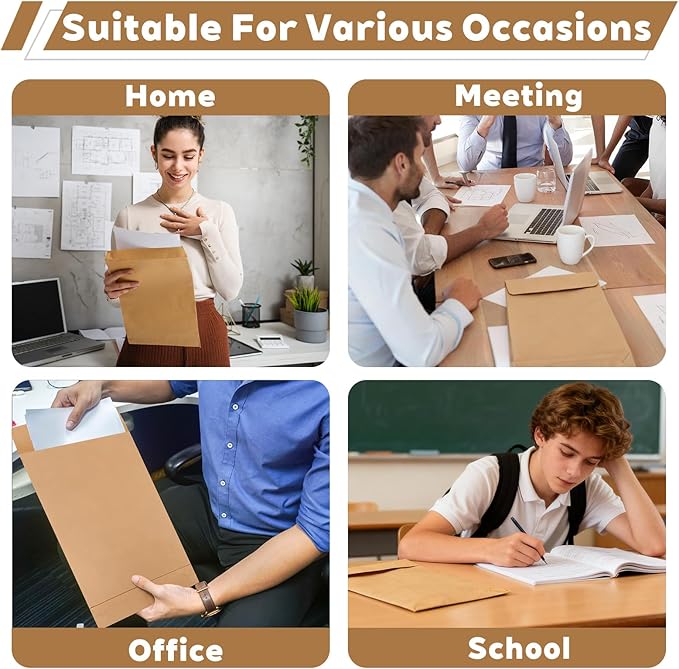 30 Pack Expandable Large Envelopes 9.4" x 13.2", 200 GSM Mailing Envelopes - Image 6