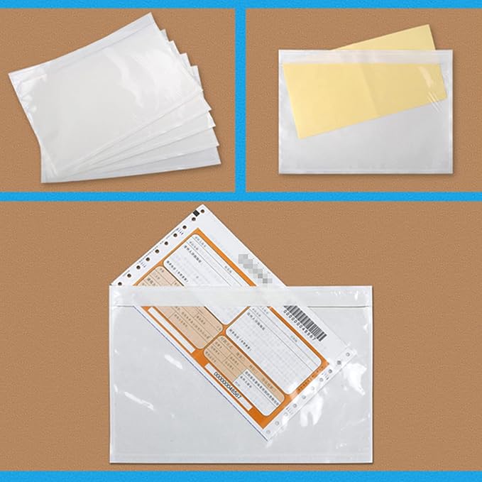 Coopaty 6" x 9" Adhesive Packing List Envelopes Clear Plastic Mailing Shipping - Image 3