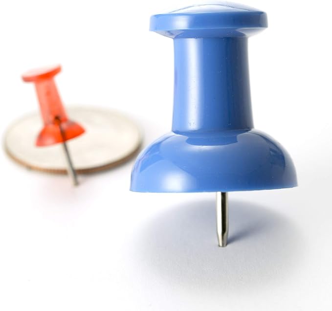 Officemate Giant Push Pins, 1.5" | Assorted Colors | 2 Tubs of 12 - Image 4