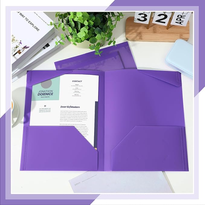 Henoyso 36 Pack Purple Plastic Folders - Image 4