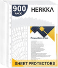 Sheet Protectors, HERKKA 900 Pack Heavy Duty Clear Plastic Page Protectors by HERKKA
