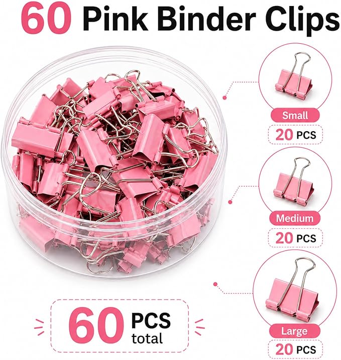 Binder Clips Assorted Sizes, Morandi Colors, Durable Metal Binder Clips - Image 5