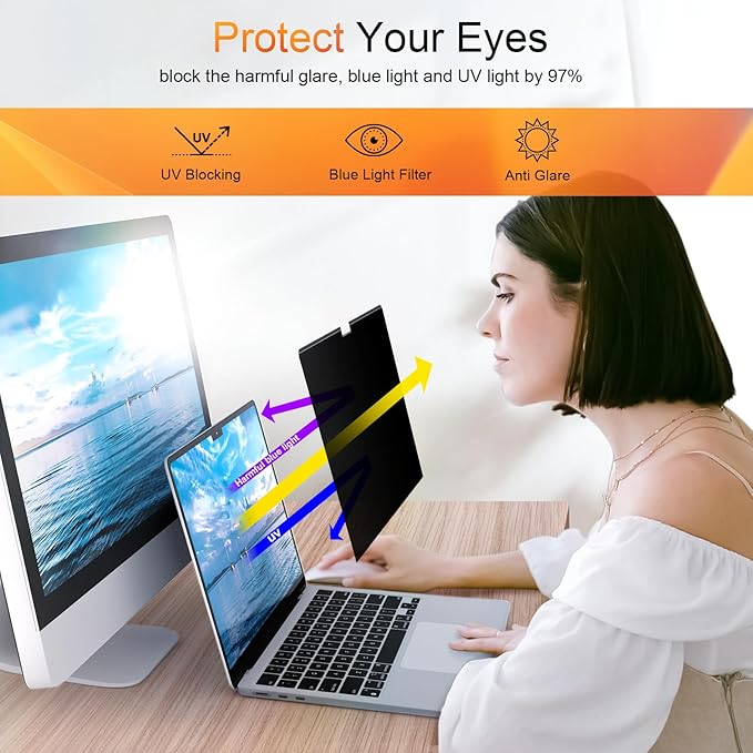 Mamol Privacy Screen for MacBook Air 15 Inch 2023-2026, Magnetic Removable Anti - Image 4