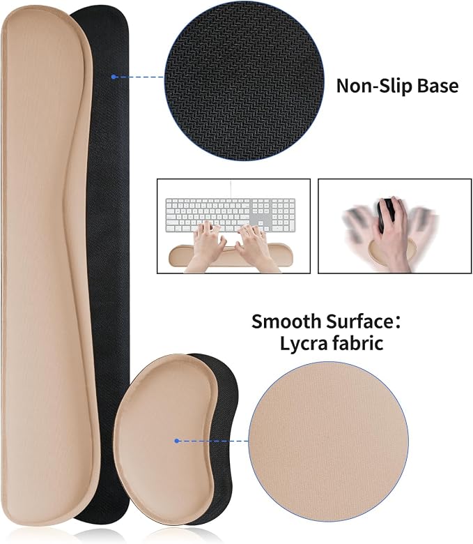 Bloss Leather Desk Pad and Keyboard Wrist Rest, Large Mouse Pad + Keyboard - Image 5