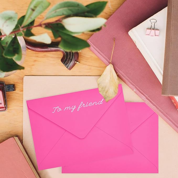 100 Pack A7 Envelopes, Rose Greeting Card Envelopes Self Seal, 5.24 x 7.24 in - Image 2