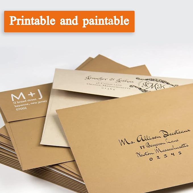 100 Pack, Size A4, 100lbs Brown Kraft Paper 4 x 6 Envelopes - Image 2