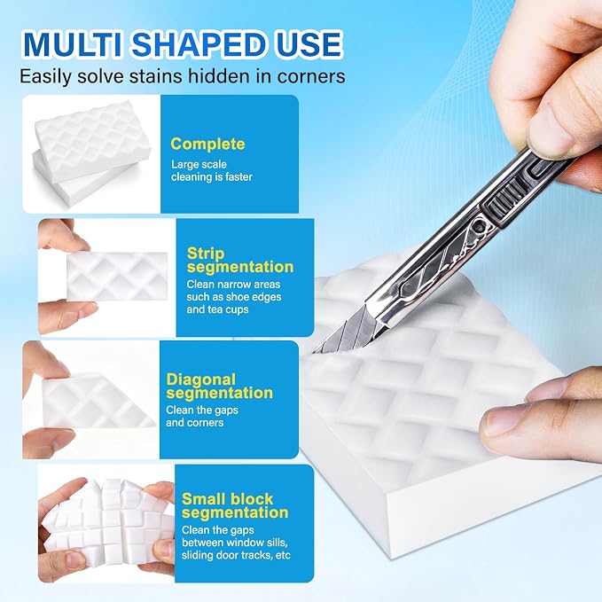 Magic Sponges Cleaning Eraser, 180 Pack 2X Density Stronger Melamine Sponge - Image 5
