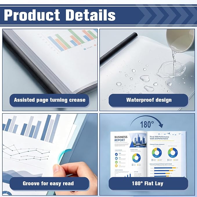 Report Covers with Sliding Bar 10 Packs Clear Report Covers Presentation Folders - Image 5