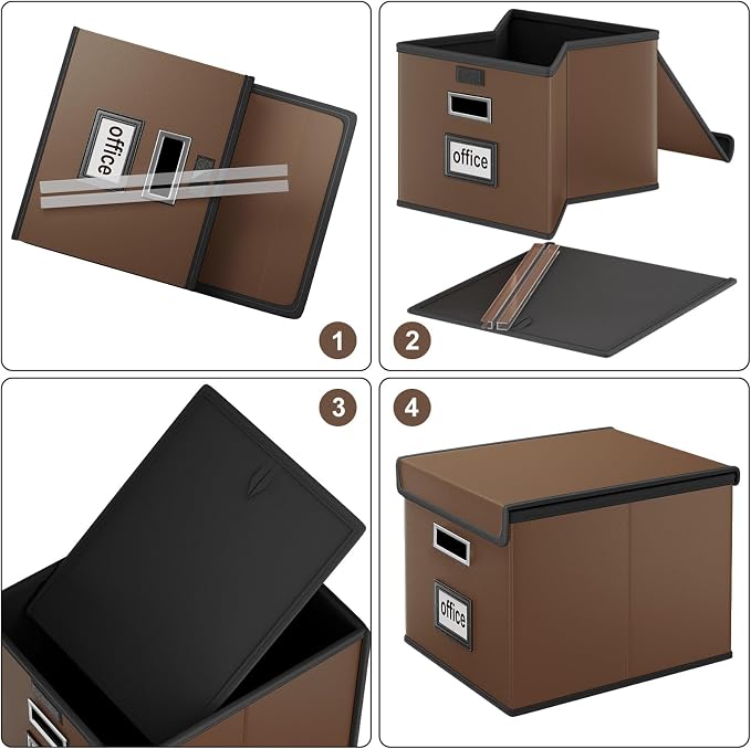 Faux Leather File Organizer Box - Image 7