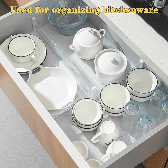 8 Pcs Drawer Dividers for Clothes, 3.15" High 11.34"-19.69" Adjustable - Image 7
