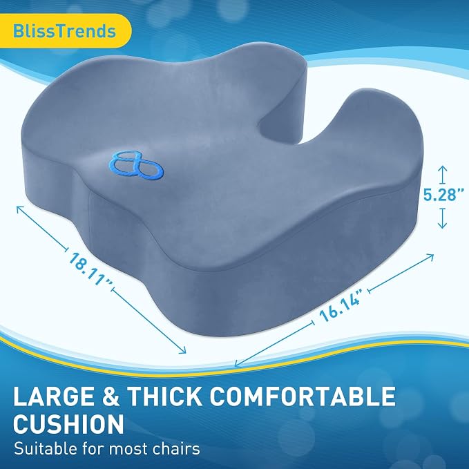 BlissTrends Seat Cushion, 5.2in Thick Memory Foam Cushions - Image 2