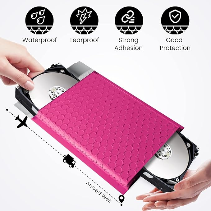 Fuxury Bubble Mailers 6x10" Pink Padded Envelopes 9600 Pack Bulk Strong - Image 5