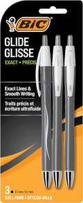 BIC Glide Exact Black Retractable Ballpoint Pens, Fine Point, 3-Count Pack by BIC