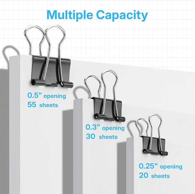 OWLKELA 100 Pcs Paper Binder Clip, Metal Paper Clamps, Home and School Supplies - Image 5