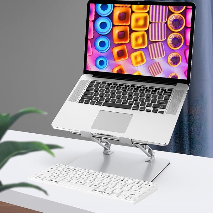 Laptop Stand for Desk, Adjustable Laptop Riser, Metal Foldable Computer Stand - Image 7