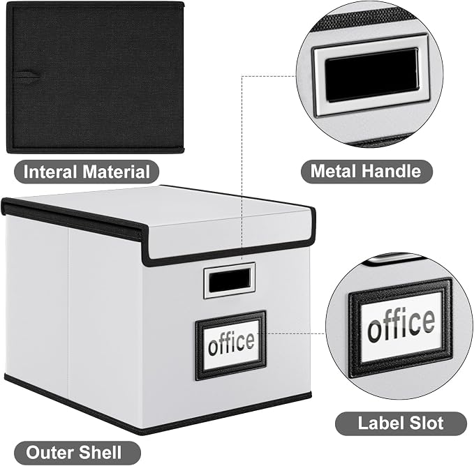 Portable Leather File Organizer Boxes - Image 5
