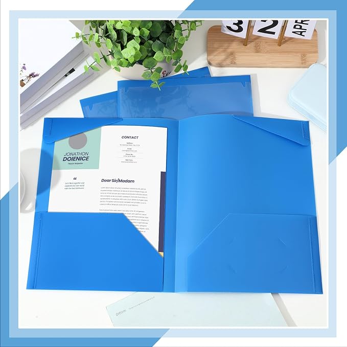 Henoyso 18 Pack Blue Plastic Folders - Image 4