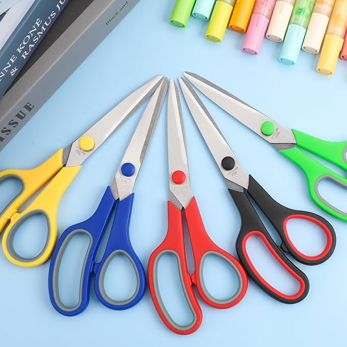 BURVAGY 8" 20 Pack All Purpose Heavy Duty Scissors- Comfort-Grip Sharp Scissors - Image 9