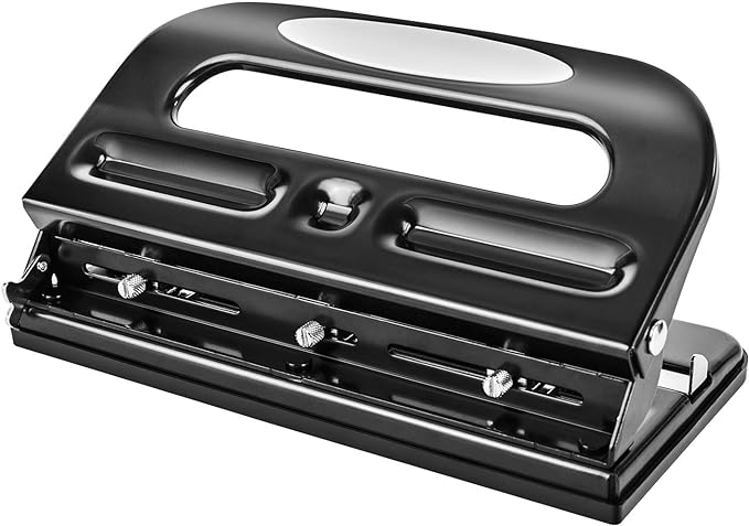 Amazon Basics Semi-Adjustable 3-Hole Punch, 30 Sheet Capacity by AmazonBasics