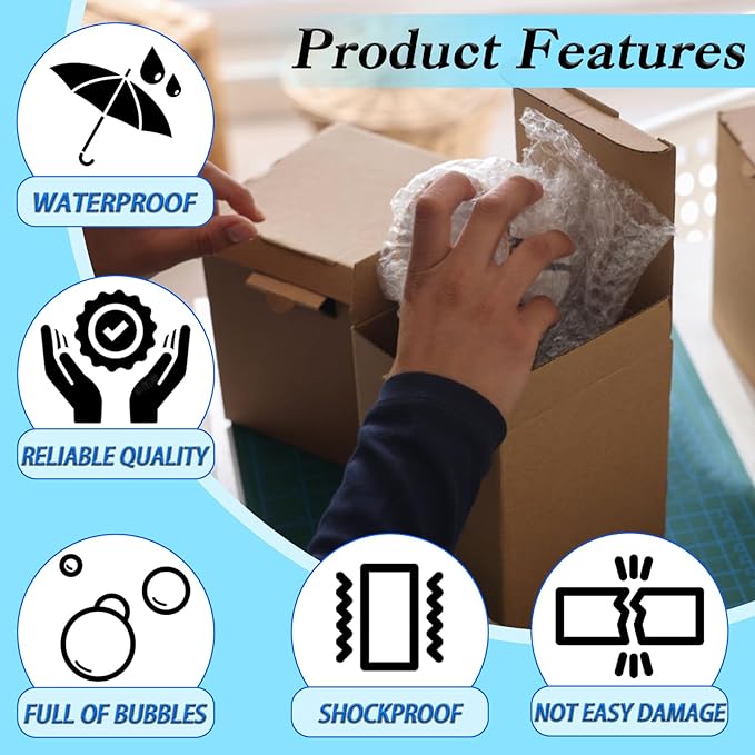 50Pcs Clear Bubble Out Bag Pouches, 8X10 Inch Bubble Pouch Wrap, Double Wall - Image 4