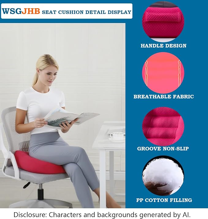 WSGJHB Seat Cushion Pillow for Office Chair/Car, Comfort Car Booster | Seat - Image 4