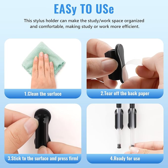 VZZNN Adhesive Pencil Holders for Desk, Marker Holder, Adhesive Pen Holder for - Image 7
