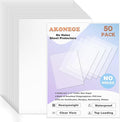 AKONEGE 50 Pack No Holes Sheet Protectors 8.5 x 11 Inch Letter Size Page by AKONEGE
