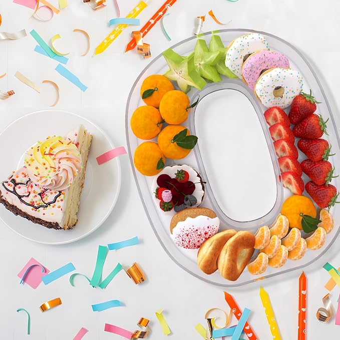 11" Acrylic Number Charcuterie Board Box, Reusable Fillable Number Cake Candy - Image 4