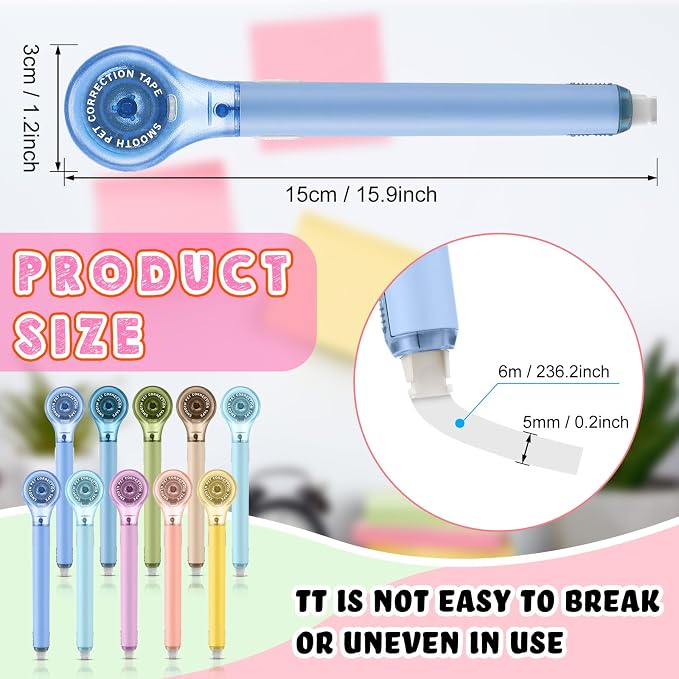 Gersoniel 25 Pack Correction Tape Pen Correctional Ink Tape Push Pull Protective - Image 2
