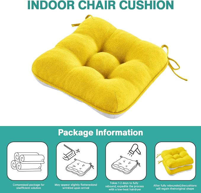 BETU Chair Cushions for Dining Chairs Set of 6, 3.5" Thick Kitchen Table Chair - Image 9