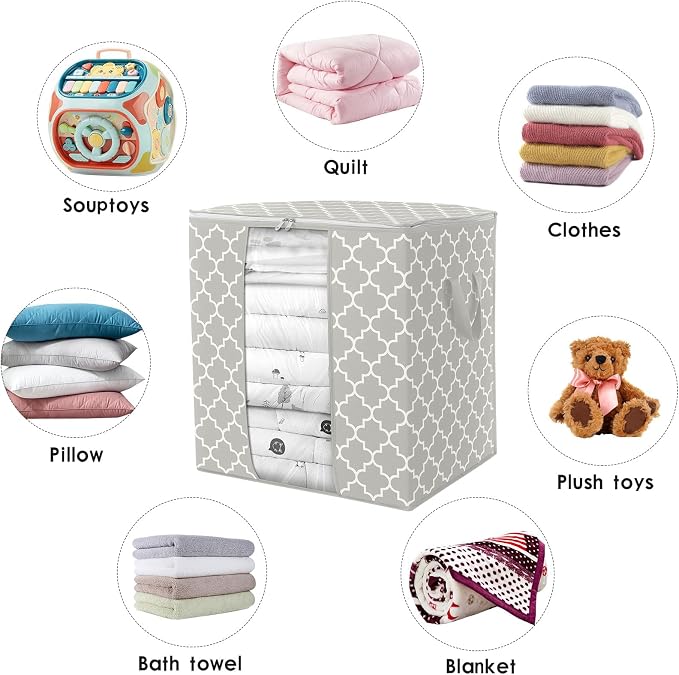 WISELIFE Storage Bags 2 Pack/100L Large Blanket Clothes Organization and - Image 7