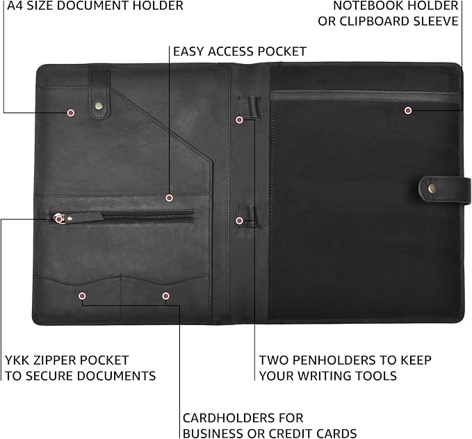 Leather Village Leather Portfolio Organizer - Image 3