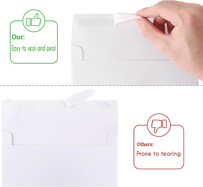 70 Packs A4 White Envelopes, 4 1/4 x 6 1/6 Size - Image 5