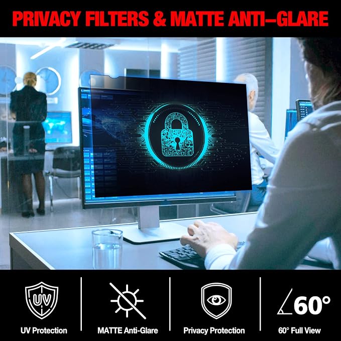 Computer Privacy Screen Filter for 24 Inch 16:9 Widescreen Monitor, - Image 8