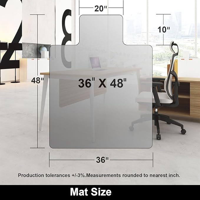 AiBOB 2 Pack 36"x48" Chair Mat for Hardwood Floors, No Curling, Protects Wood - Image 6