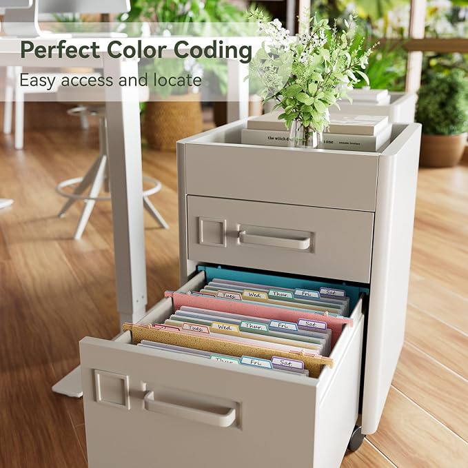 EcoStash Wheat Straw Expanding Hanging File Folders, 3 Color File Organizer - Image 3