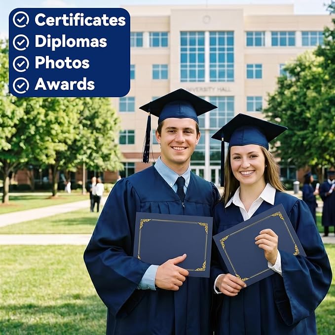 150 Packs Certificate Covers, 250gsm Navy Blue Diploma Holders - Image 4