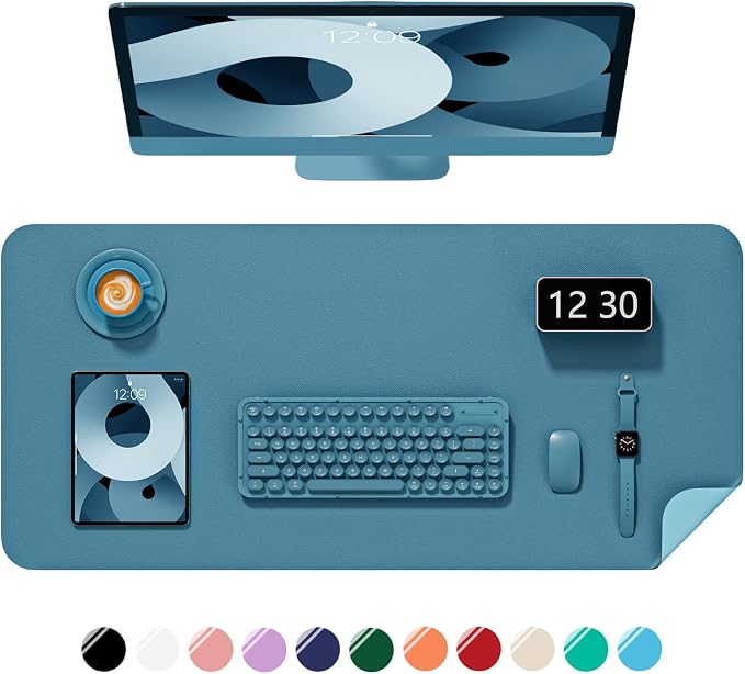 Desk Pad, 23.6" x 13.8" PU Leather Non-Slip Desk Mat Large Mouse Pad by Niniubye
