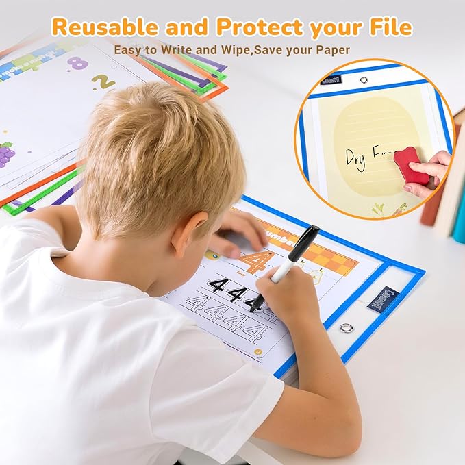 Gamenote 30 Pack Dry Erase Pockets - Image 3