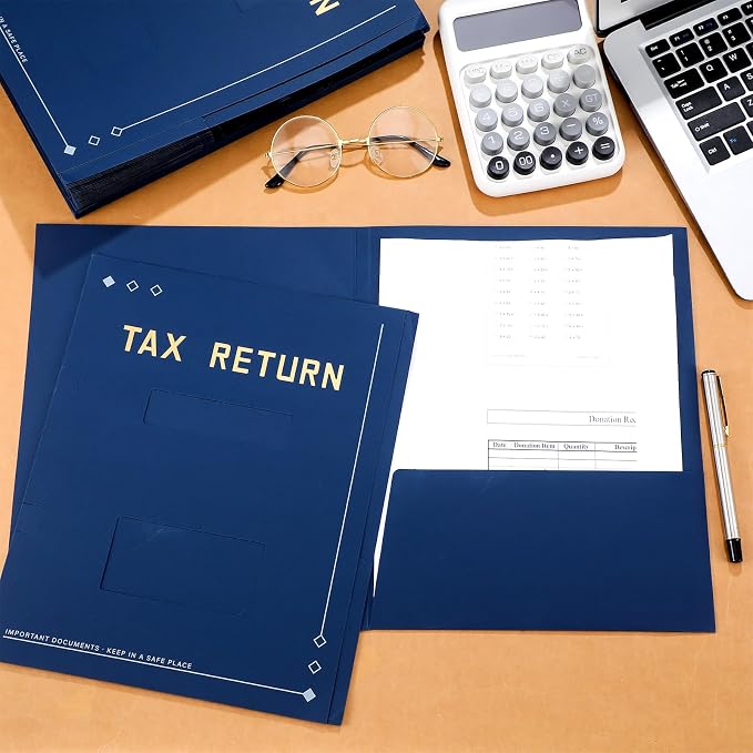 Mooliwe 100 Pcs Blue Tax Return Folders Bulk 9 x 11.25 Inches Income Tax - Image 6