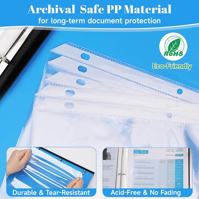 200 Pack Sheet Protectors for 3 Ring Binder - Image 4