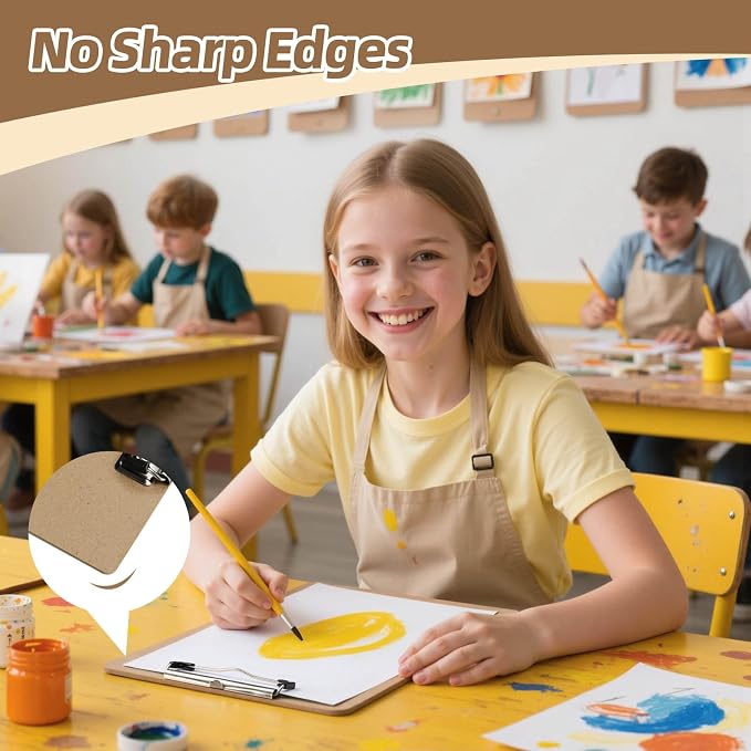 HappyHapi 20 Pack Clipboard 8.5 x 11 Letter Size Clip Boards Bulk, A4 Wooden - Image 2