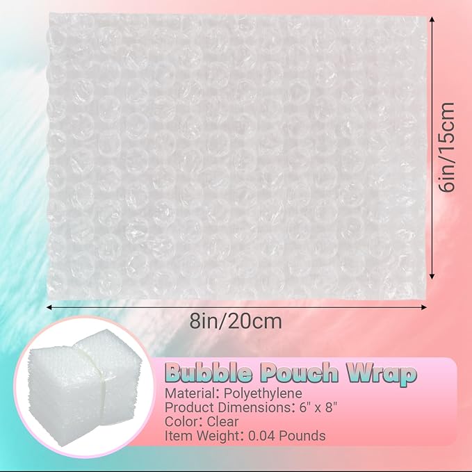 100 Pack 6"x8"Clear Bubble Out Bags - Image 2
