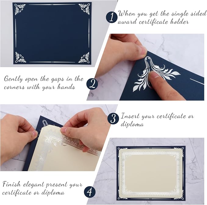 Fainne 100 Pcs Certificate Holder Foil Border 8.5 x 11 Inch Single Sided Award - Image 3