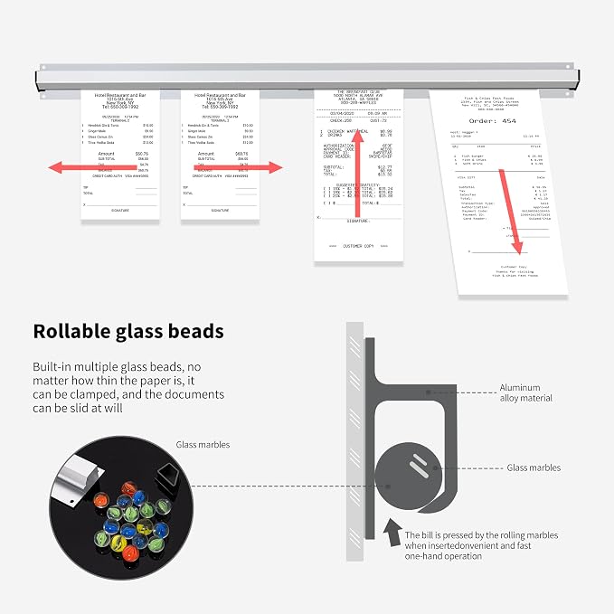 24 Inch Aluminum Ticket Holder Rail - Image 4