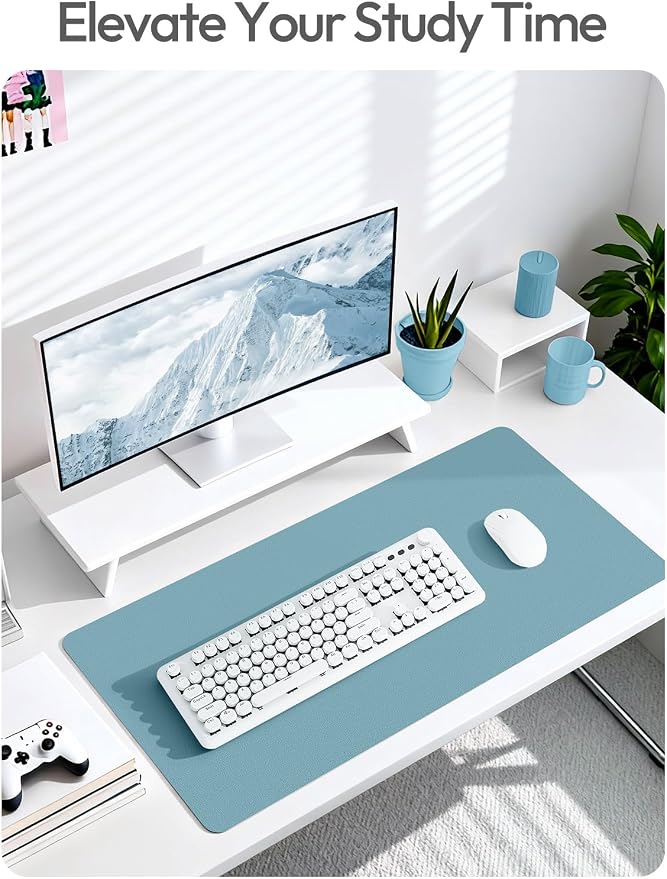 YSAGi Leather Desk Pad Protector, Office Desk Mat, Large Mouse Pad, Non-Slip PU - Image 6
