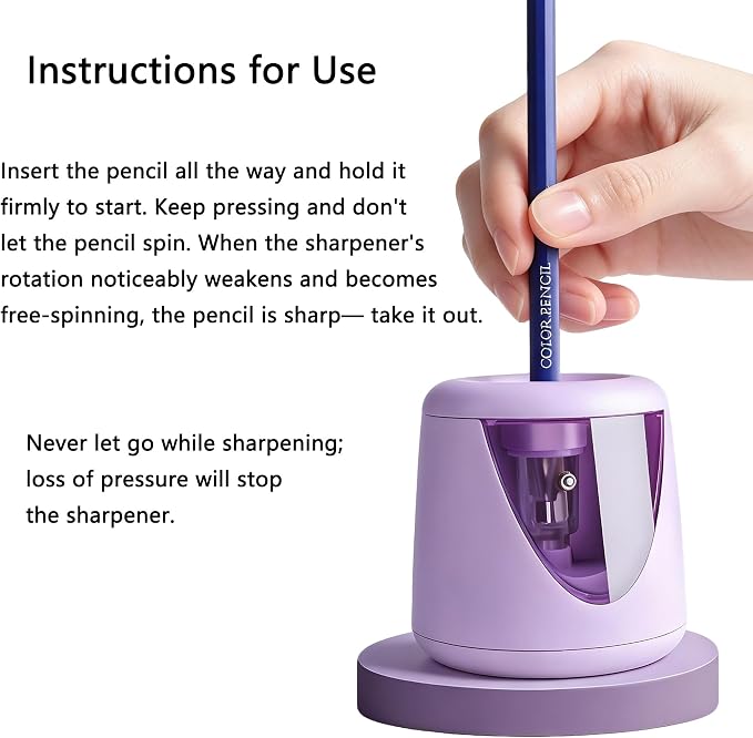 Electric Pencil Sharpener for Colored Pencils & No.2 - Image 6